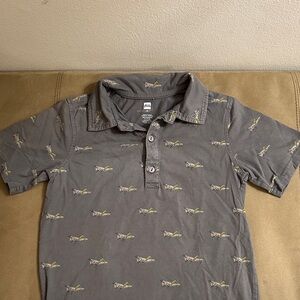 Tea Collection cotton polo shirt with grasshopper pattern.